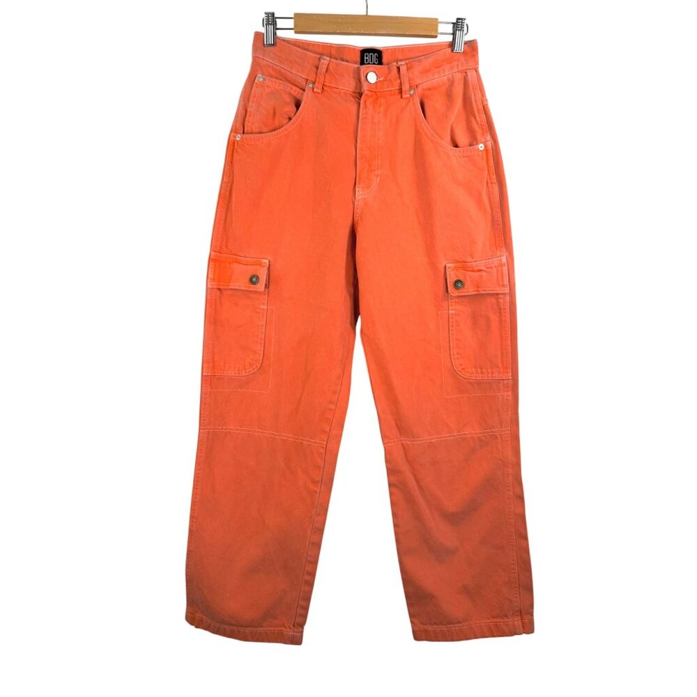 BDG loose fit‎ high waist cargo jeans orange grunge 90s sz 26